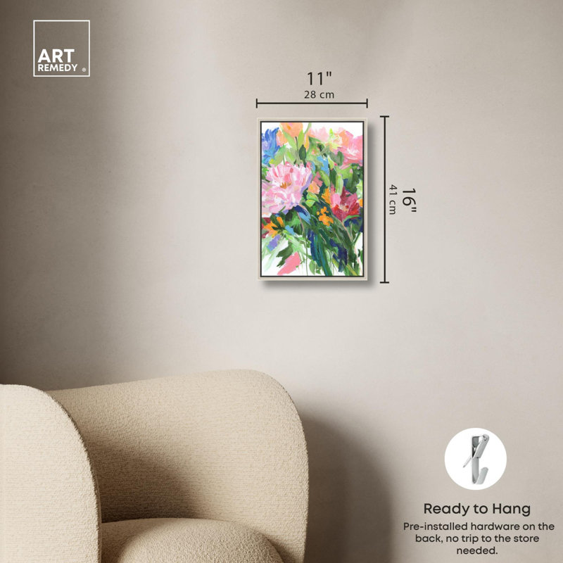 Blissful Beauty Canvas New Floral Wall Art by Art Remedy, Silver Framed, 16" H x 11" W