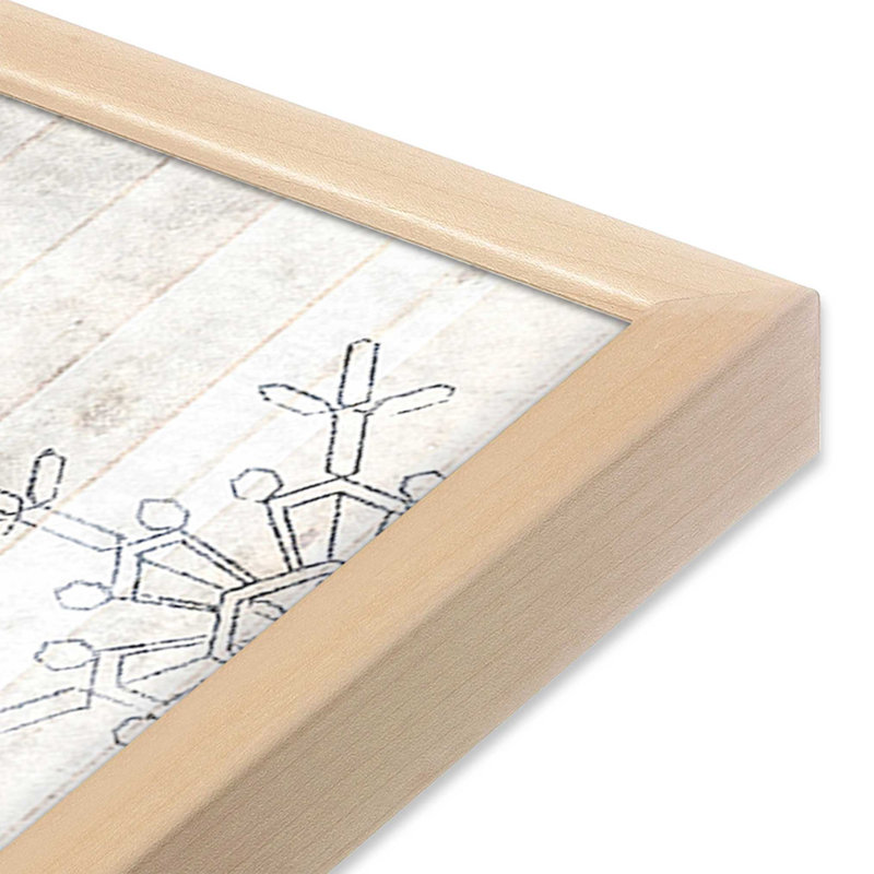 Imprimé d'arbres de Noël métalliques, H 17 po x l 21 po x P 1,25 po, Érable brut encadré