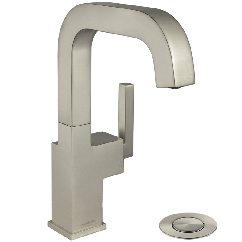 Single Hole Bathroom Faucet with Drain Assembly, Single Handle Bathroom Sink Faucet, Nickel
