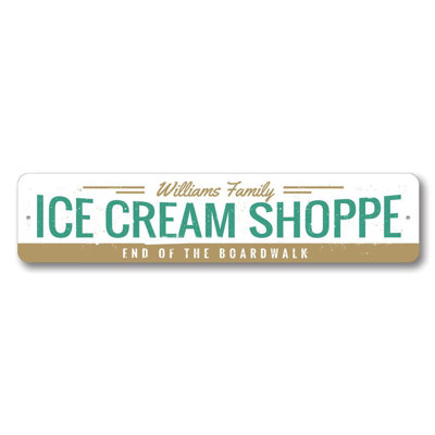 Ice Cream Shoppe Aluminum Sign