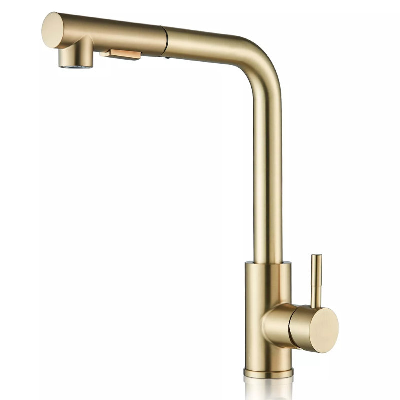 AlenArtWater Pull Out Kitchen Faucet, Brushed Gold