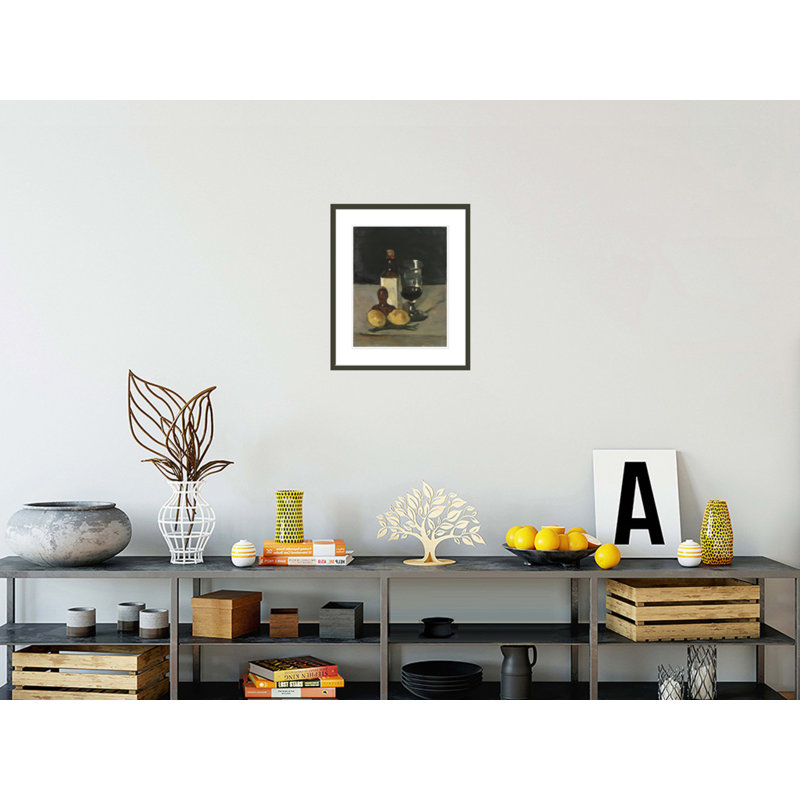 Still Life with Bottle Glass and Lemons by Paul Cézanne -Framed Giclee Print, 21.11" H x 17.75" W