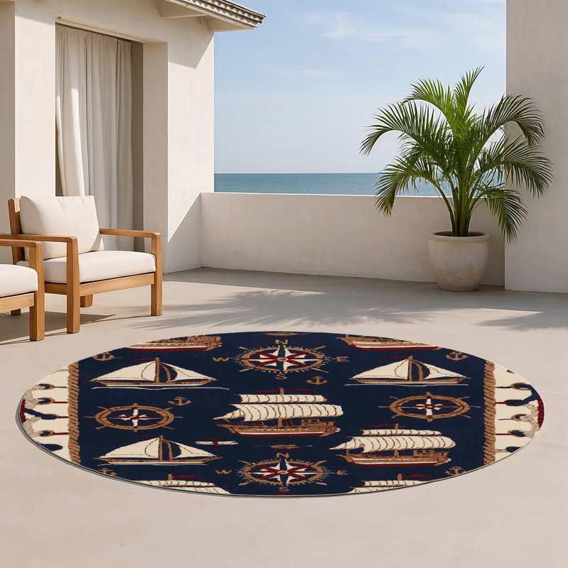 Tapis intérieur et extérieur mauve Transport, Rond 5 pi