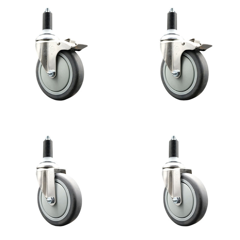 Roulettes pivotantes, H 5 po x l 5 po