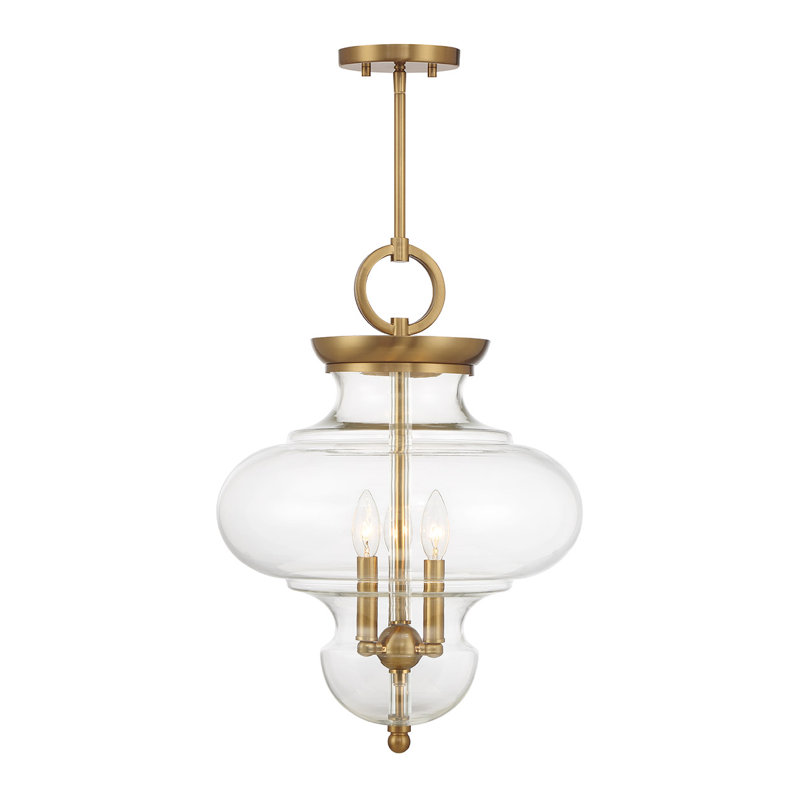 Lakresha 3-Light Pendant in Warm Brass