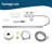 Double Handle Floor Mounted Freestanding Tub Filler Faucet with Handshower-74708626