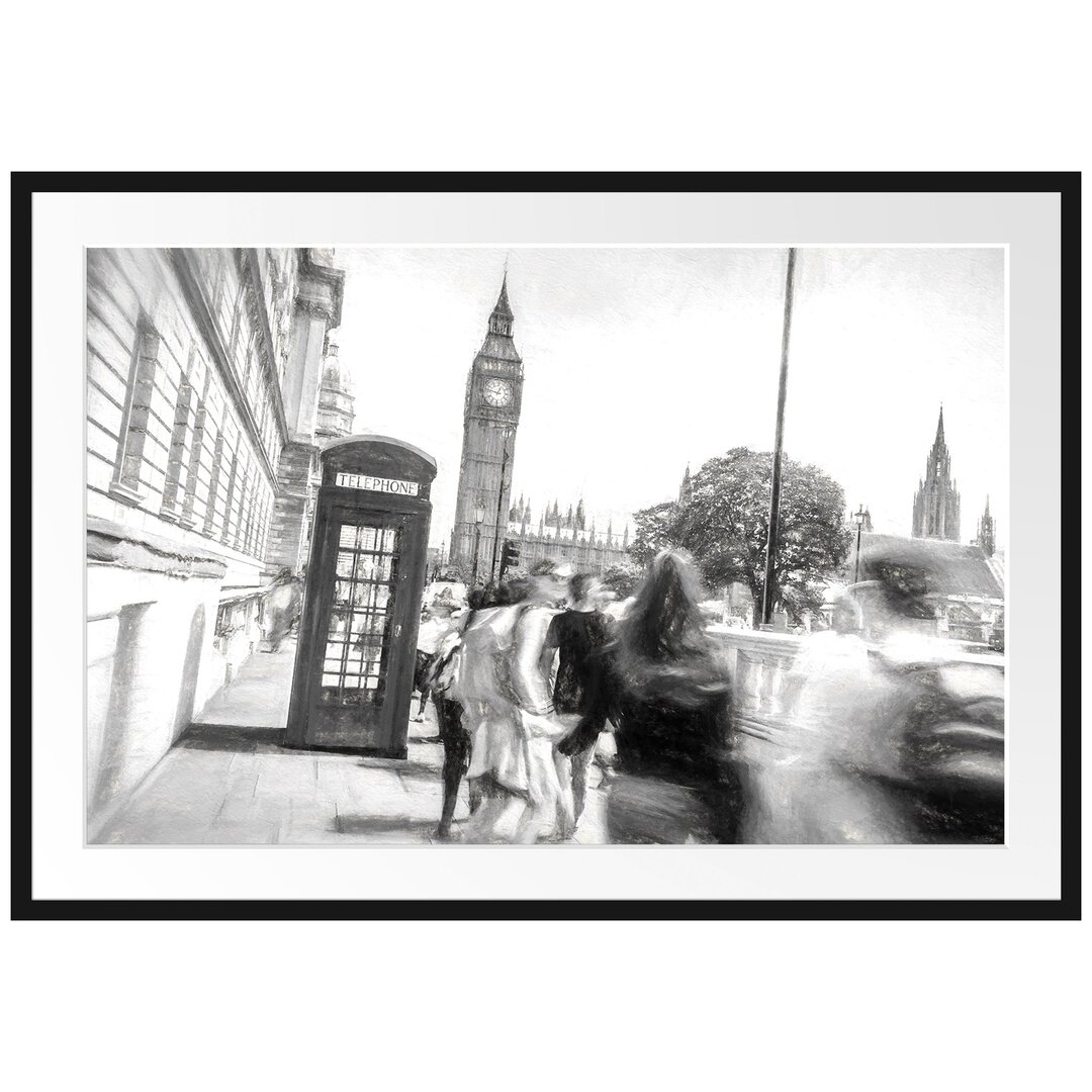 Gerahmter Fotodruck Telephone Box in London