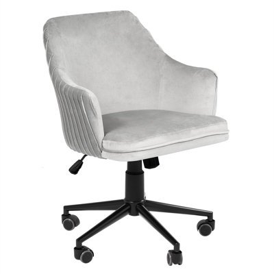 Adelyn Vanity Armchair with 360 Degree Swivel Movable Desk Seat with Adjustable Height and Wheelbase