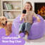 Fauteuil à billes 2,5 pi, fauteuil à billes Teardrop avec rembourrage en mousse à mémoire de forme et housse en velours côtelé ultra doux pour le salon, la chambre à coucher - MAUVE-131585247-131585251