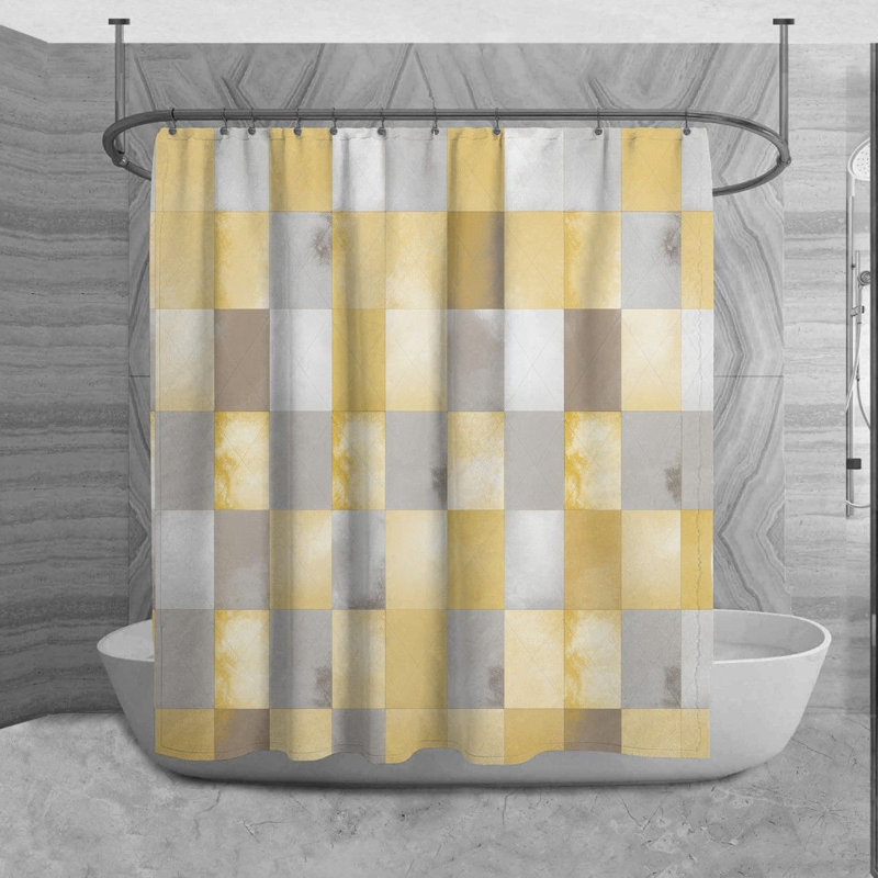 Hateya Microfiber Shower Curtain, 73" H x 70" W