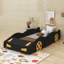 Lit plateforme simple en forme de voiture avec roues et rangement-615342834-615342837