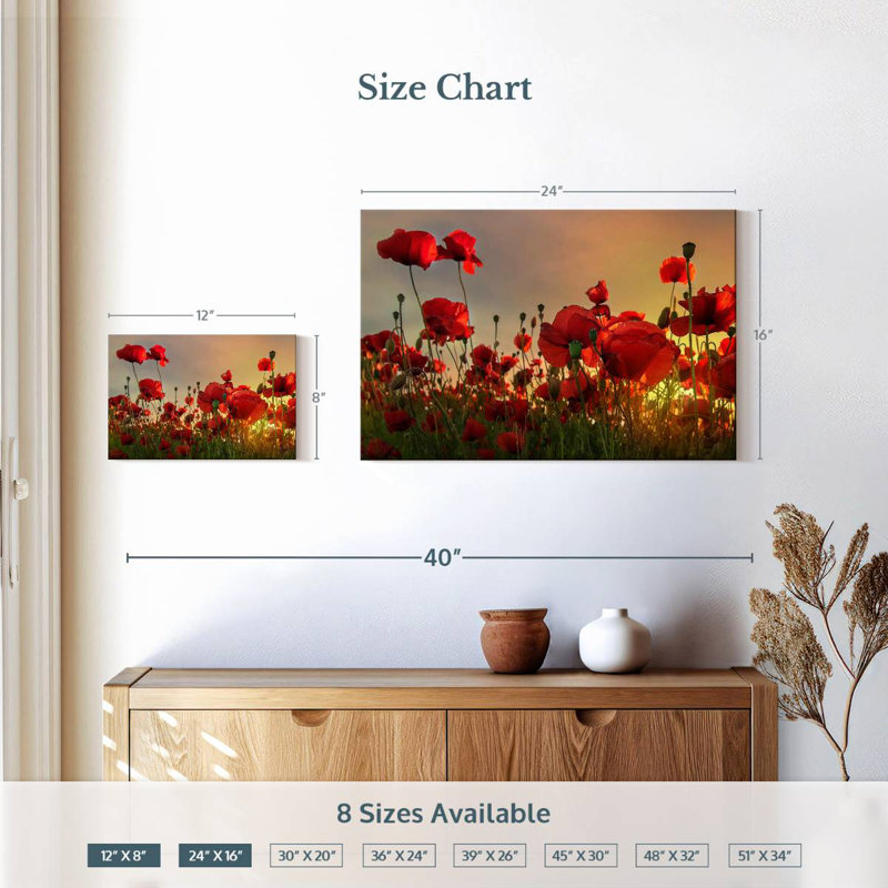 Coquelicots Harnek, H 16 po x l 24 po