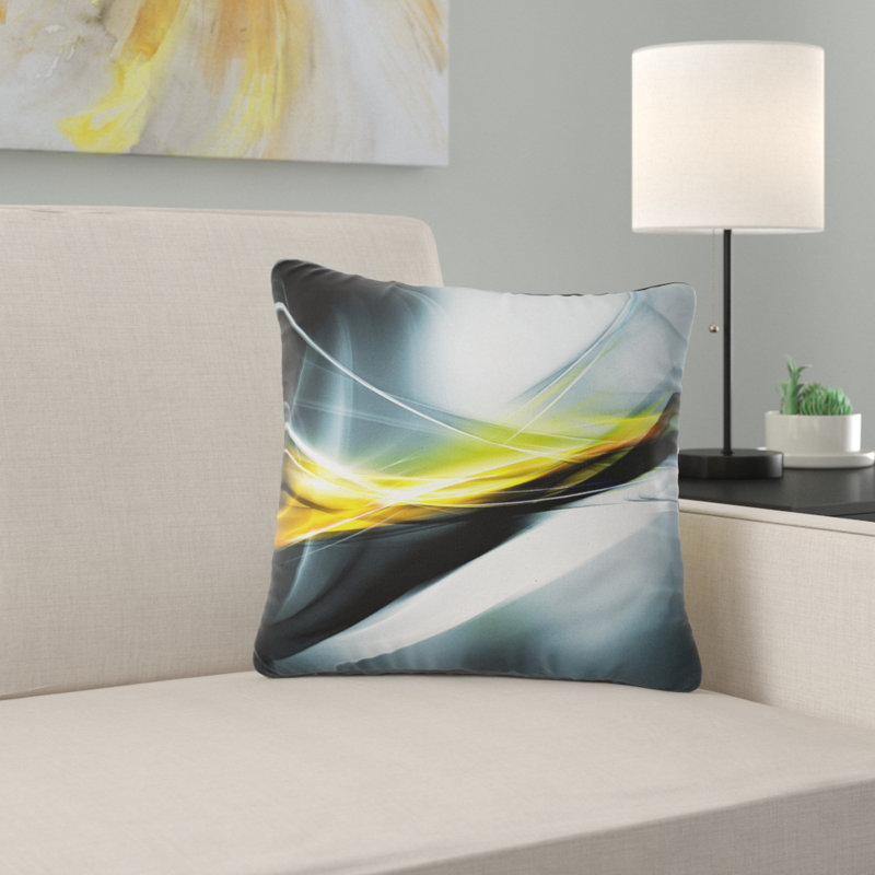 Motif de couleurs élégantes - Coussin imprimé abstrait, 16 po x 1 po, Coussin décoratif, Gris