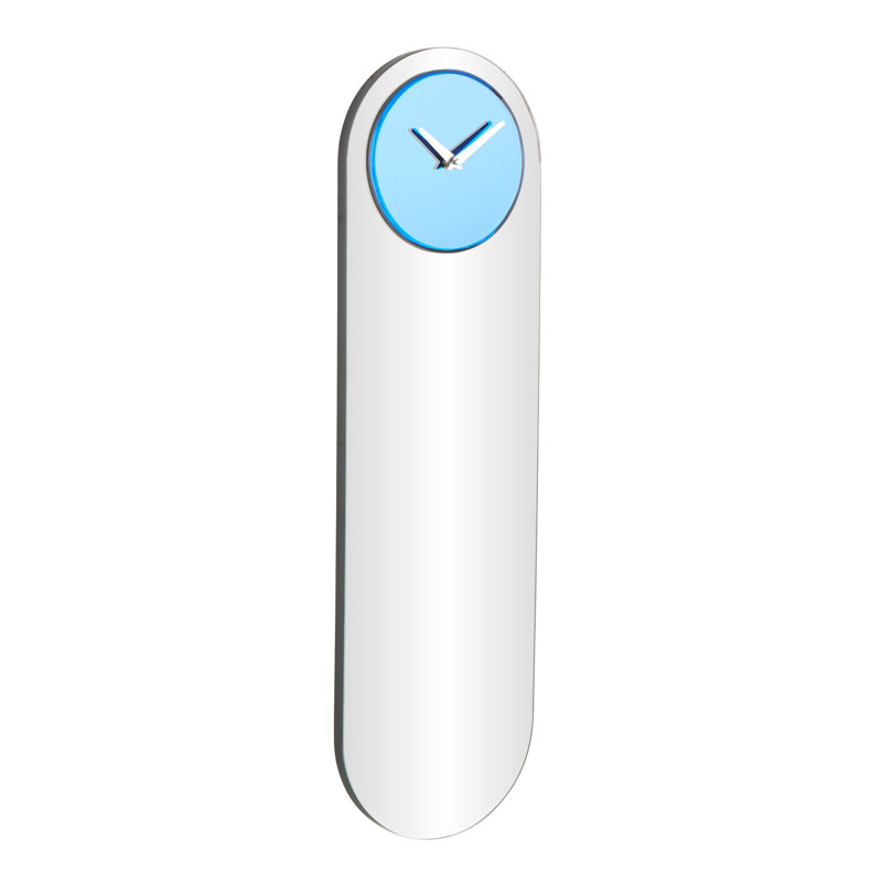 Horloge murale Cole, Argent / bleu