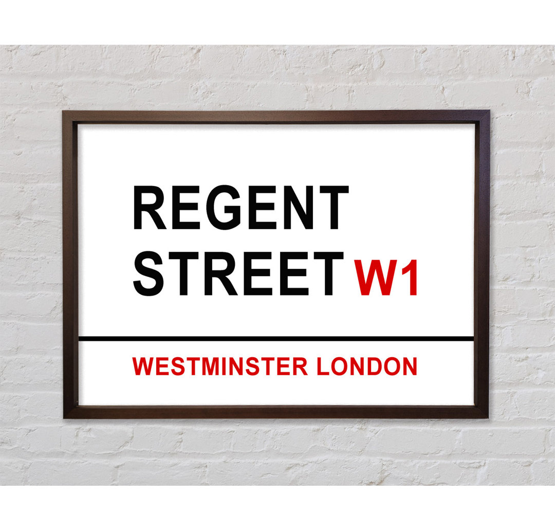 Regent Street Signs - Einzelne Bilderrahmen Kunstdrucke auf Leinwand