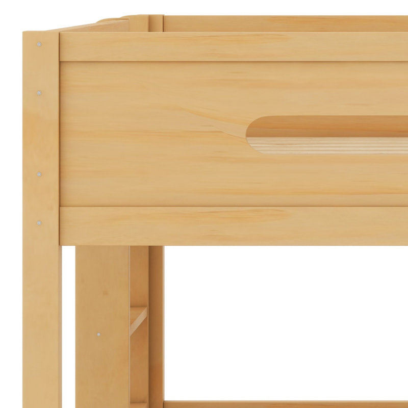 Lit superposé peu encombrant, tablettes intégrées et ports d'alimentation USB, Wood Color