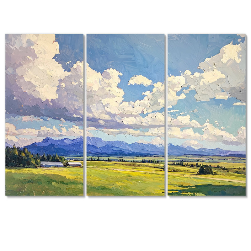 Ensemble d'art mural Big Sky Horizon Meadows II - Montana, Toile tendue, H 32 po x l 48 po, Ne s’applique pas