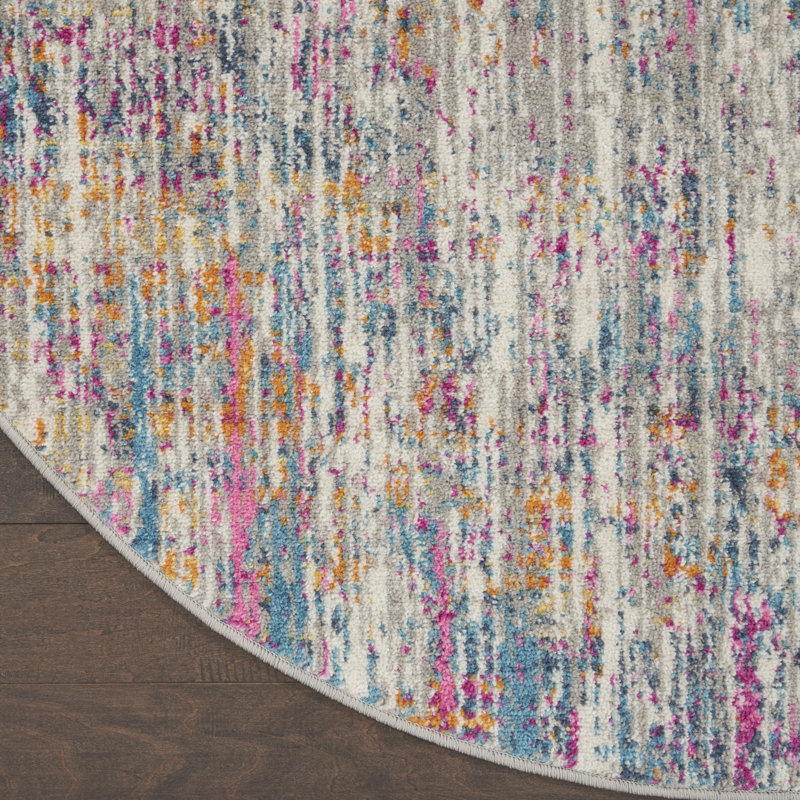 Harrower Abstract Indoor Rug, Round 5'3"