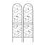 2 Pack Metal Garden Trellis Rustproof Trellis For Climbing Plants Outdoor Flower Support Bird Deco Black