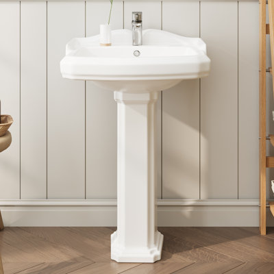Lavabo de salle de bain GarveeHome Classic Square - Céramique blanche