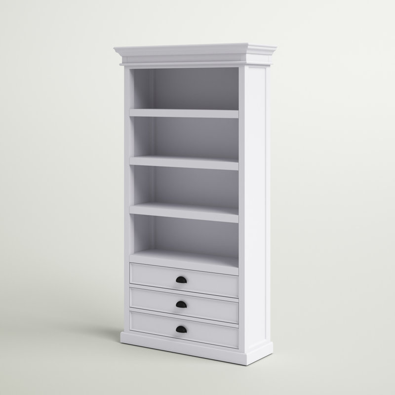Bibliothèque standard Guildford en bois massif, 190 cm (H) x 100 cm (L), Blanc pur