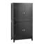 Spacieuse armoire de rangement en MDF pour salle de bain, design noir moderne