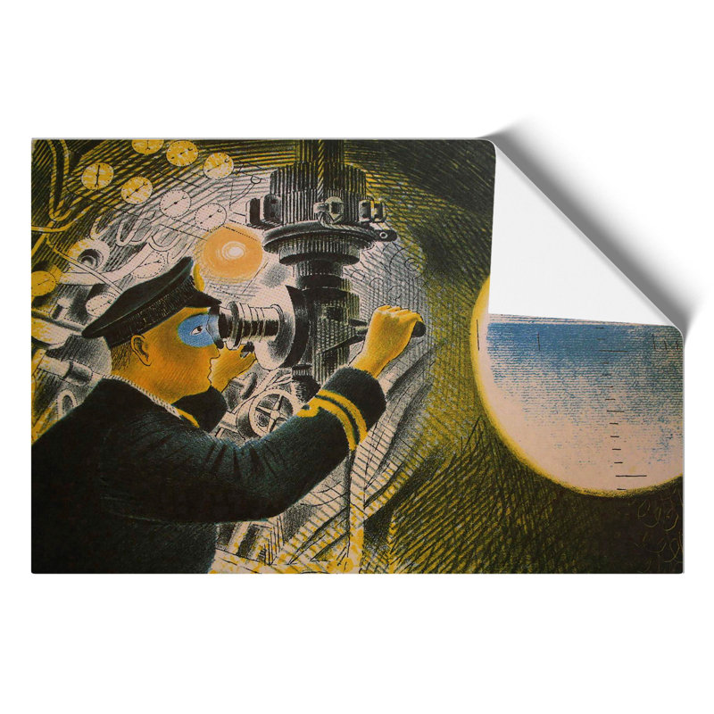 Submarine by Eric Ravilious - No Frame Painting, 21cm H x 30cm W x 0.1cm D