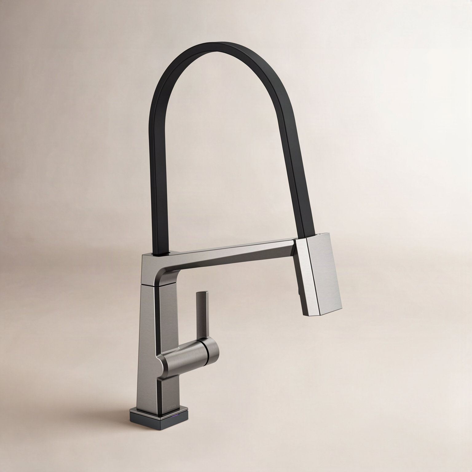Pivotal Touch Kitchen Faucet, Black Stainless