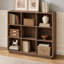Bibliothèque Abrianna de style ferme moderne, 2 niveaux, 8 cubes, 145 cm (57,1 po), coins arrondis et base renforcée.-1454321878-1500715023