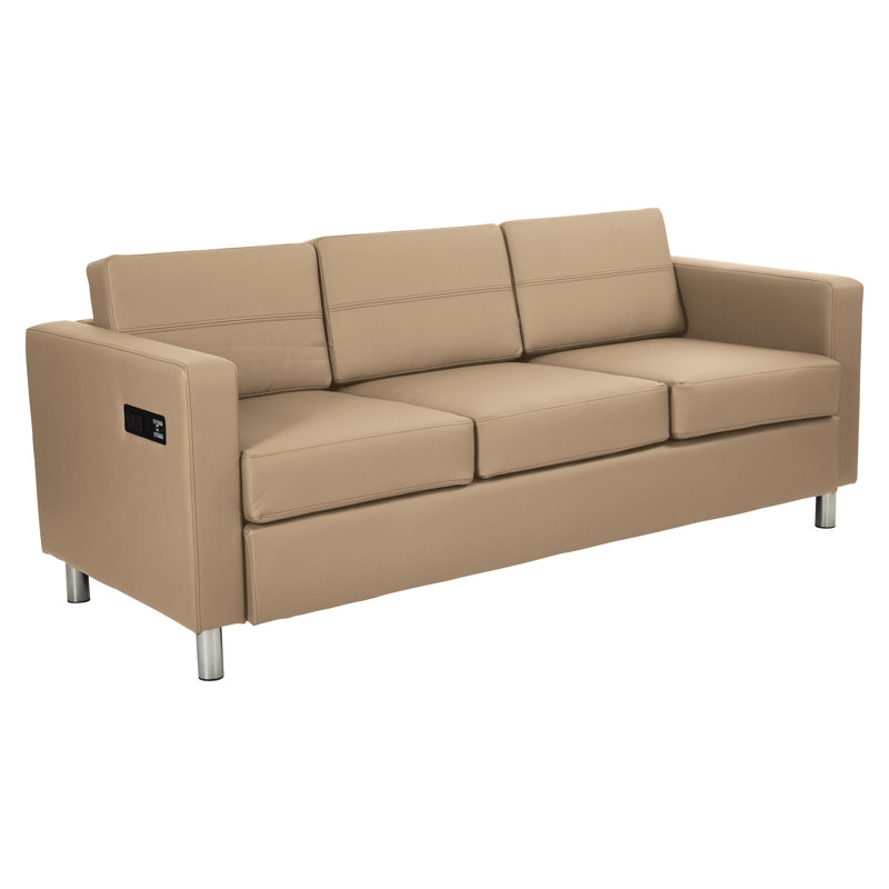 Procter 72.75'' Faux Leather Sofa, Buff Faux Leather