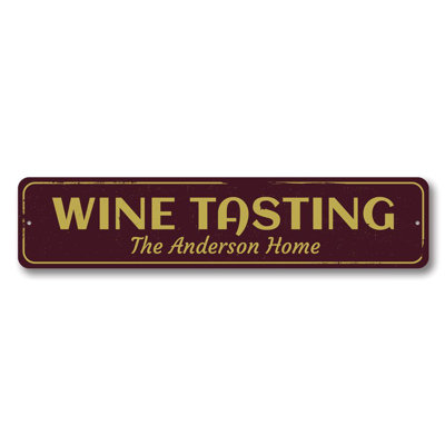 Enseigne de dégustation de vin en aluminium