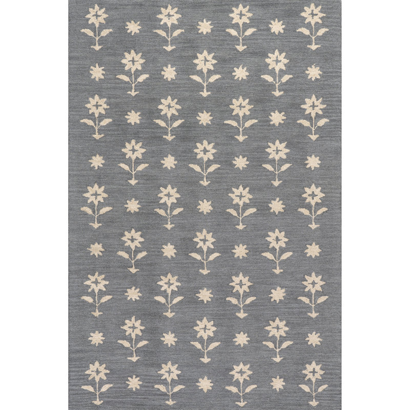  Tapis en laine Ella, Bleu, Tapis de couloir 2 pi 8 po x 8 pi