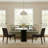Round Mango Wood Table with Ribbed Base Stained-1092927205