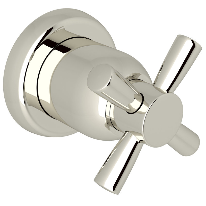 Polished Nickel Wall-Mounted Cross Shower Trim