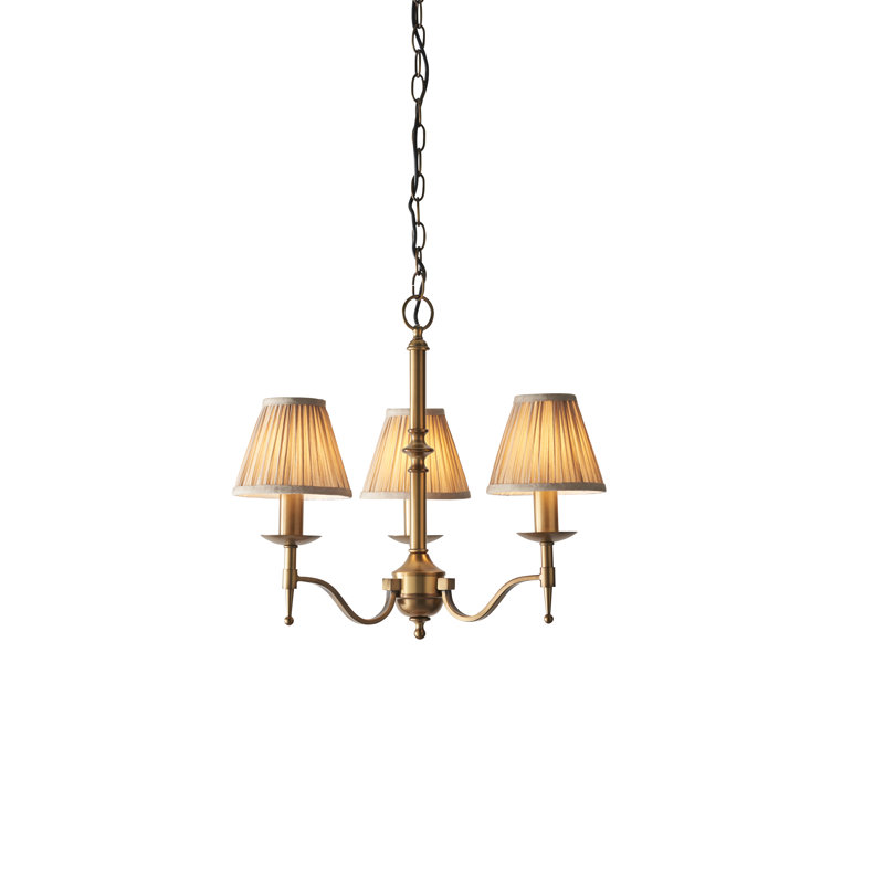 Emperador 3 - Light Shaded Chandelier, Brass, Beige