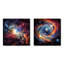 Ensemble de 2 décorations murales roses et orange Vortex IV - Galaxies-102579620-102579615