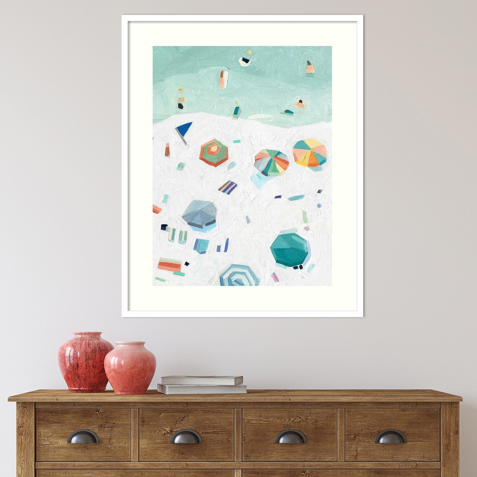 Beach Vista II by Emma Scarvey, White Framed Paper, 41" H x 33" W