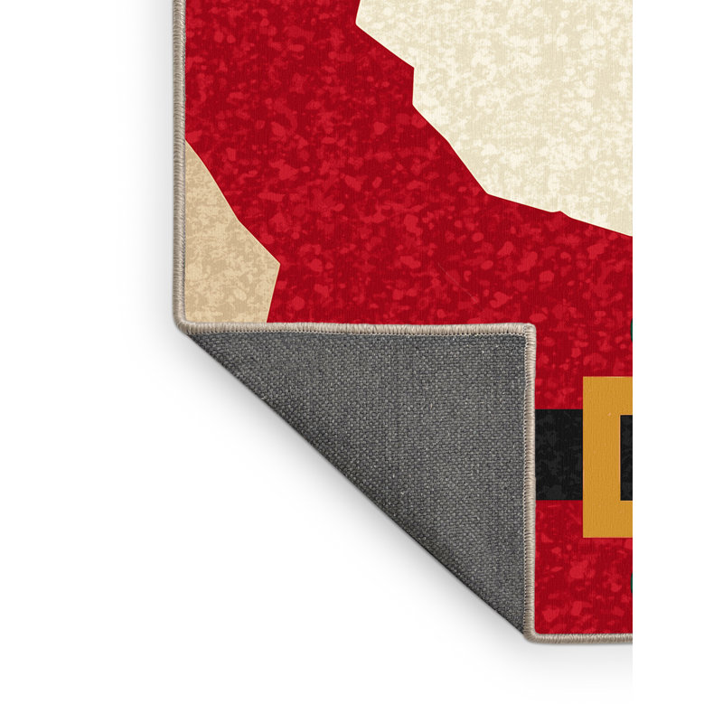 Soft Plush Eucleides Christmas Modern & Contemporary Abstract Area Rug in Beige – Beige Binding, 4x6