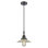 Downtown Urban - Halophane Caden - 1 mini-luminaire suspendu à cordon de 9 po - Finition chrome poli - Abat-jour halophane Caden blanc mat