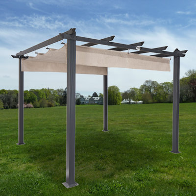 Garden Winds Beige Fabric Replacement Canopy for Pergola