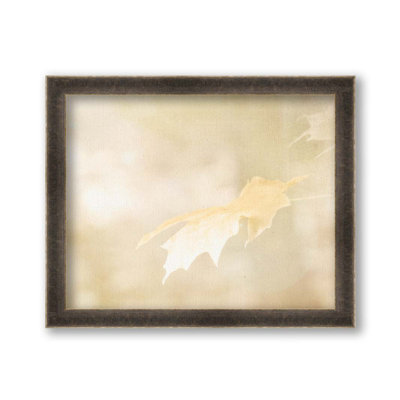 Feuille d'or en automne par Hal Halli. Impression sur papier - Montée et encadrée avec de l'acrylique transparent