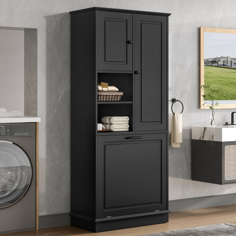 Grande armoire de rangement avec tablettes réglables, Noir