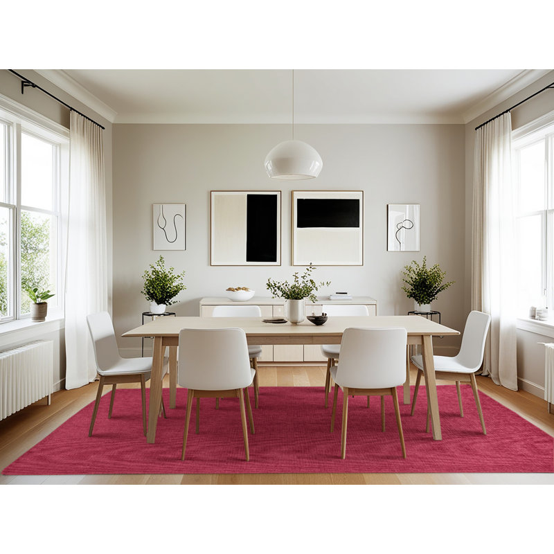 Machine Washable Solid Purple Area Rug, Rectangle 7' x 10'