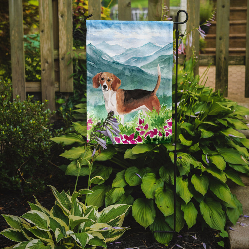 Yorkshire terrier yorkie à 2 côtés en polyester 15 x 11,5 po mountain fleurs drapeau de jardin, Beagle (brun clair/bleu/vert)