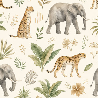 Papier peint adhésif pelez et collez la verdure tropicale de la jungle des guépards, l 17,7 po x H 118 po, papier peint auto-adhésif amovible pour les armoires de chambre de bébé