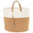 vidaXL Storage Basket Brown and White Cotton 15.7 in x 13.8 in