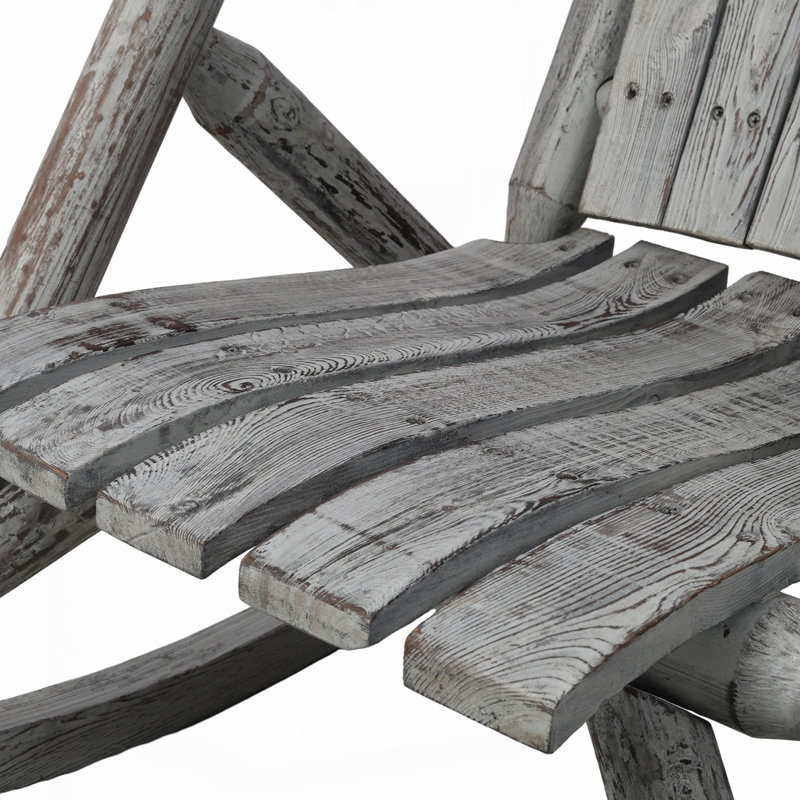 Chaise berçante en bois, Gris clair