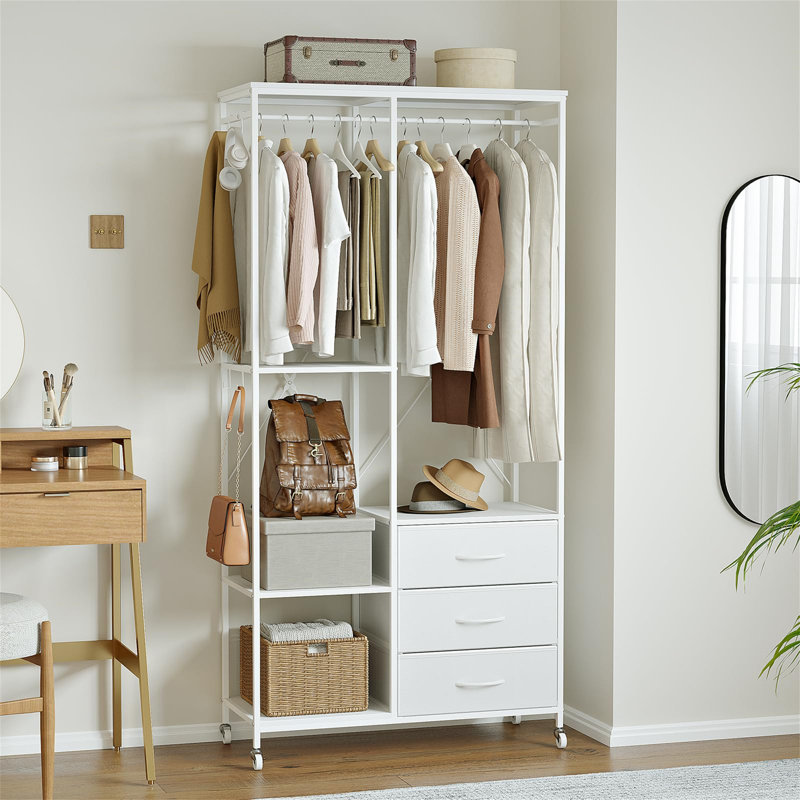 84cm Rolling Clothing Rack, White