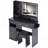 41" Left Drawer Desktop Vanity Table With Cushioned Stool Dresser Set, 2 AC With 2 USB Power Station, Hair Dryer Stand, Touch Control LED Mirror, 3-Color Switch, EPA, GCC, UL Certificate-675336954