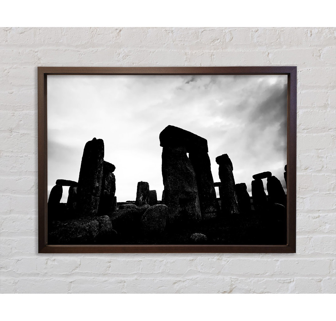 Stonehenge B N W - Einzelner Bilderrahmen Kunstdrucke auf Leinwand